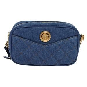 Versace Denim Medusa Shoulder Bag Blue